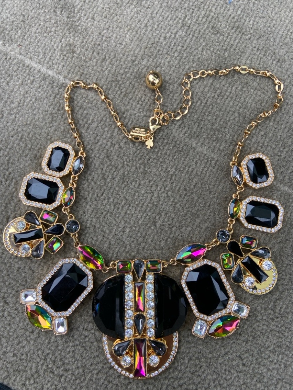 KATE SPADE NEW YORK Vintage JACKPOT JEWELS Statement NECKLACE Gemstones Chunky